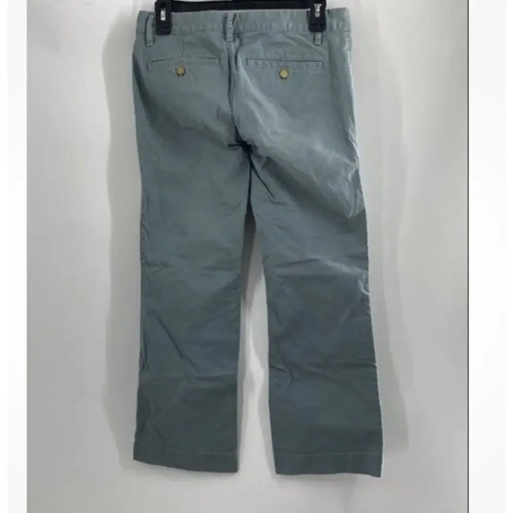 Tory Burch Womens Blue Cotton Blend Denim Wide-Leg Chino Pants Size 26